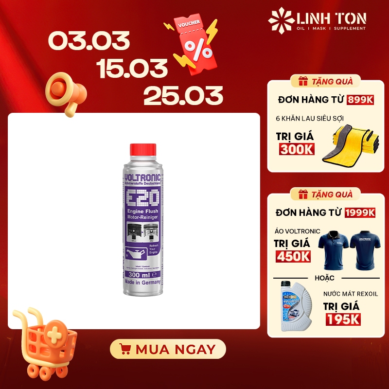 Phụ gia vệ sinh súc rửa động cơ Voltronic E20 Engine Flush