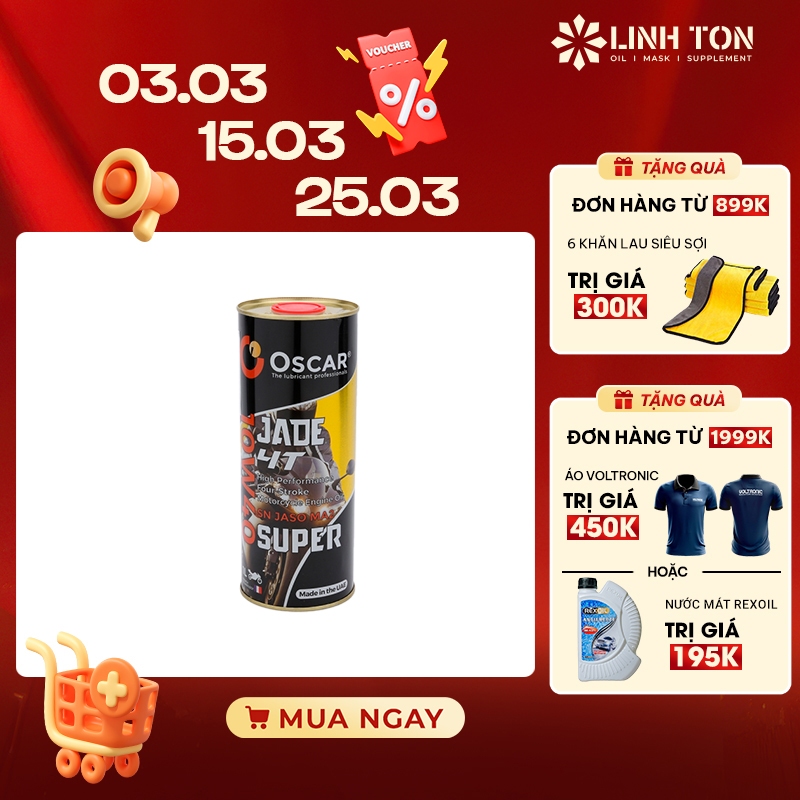 Nhớt nhập khẩu tổng hợp xe số và công tay Oscar Jade 4T Super 10w40