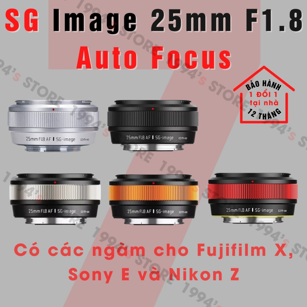 Ống kính SG Image AF 25mm F1.8 - Lens đa dụng có lấy nét tự động dành cho Sony E, Fujifilm X và Niko