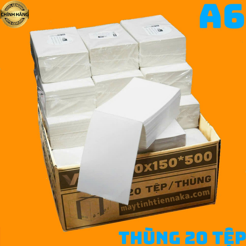 [THÙNG 20 TỆP A6] Giấy In Đơn Hàng A6 - Decal Bóc Là Dính 100x150mm Tập 100*150mm Xấp 100x150 Giấy N