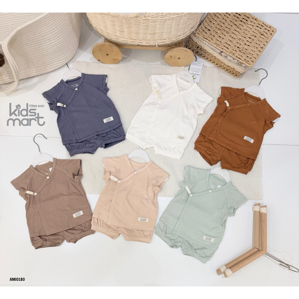 Anmina - Bộ cộc tay sơ sinh tăm lạnh cho bé AMI0180