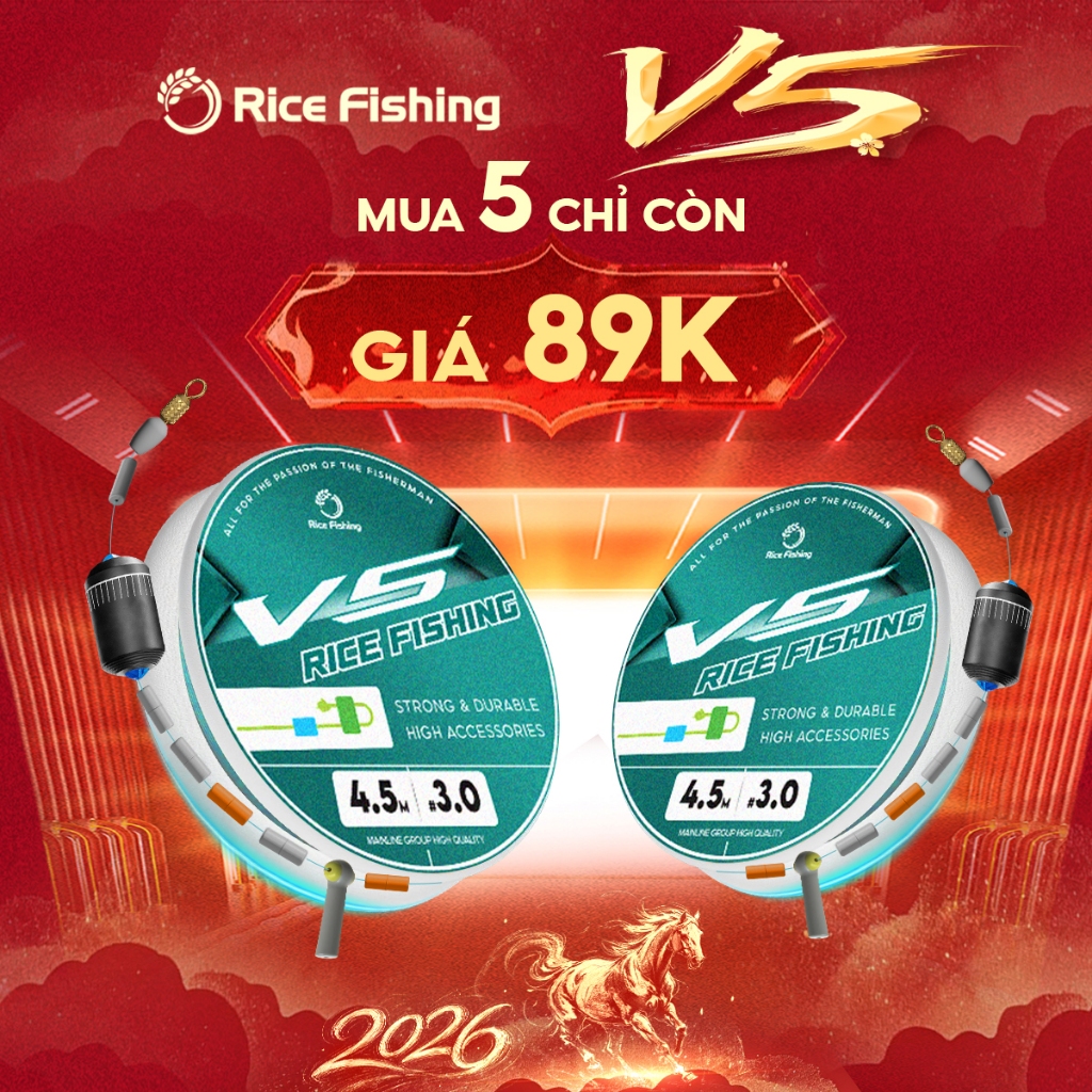 Dây trục câu đài V5 FASTLOCK 2.0 RICE FISHING loại bỏ nút thắt đầu cần DC-28