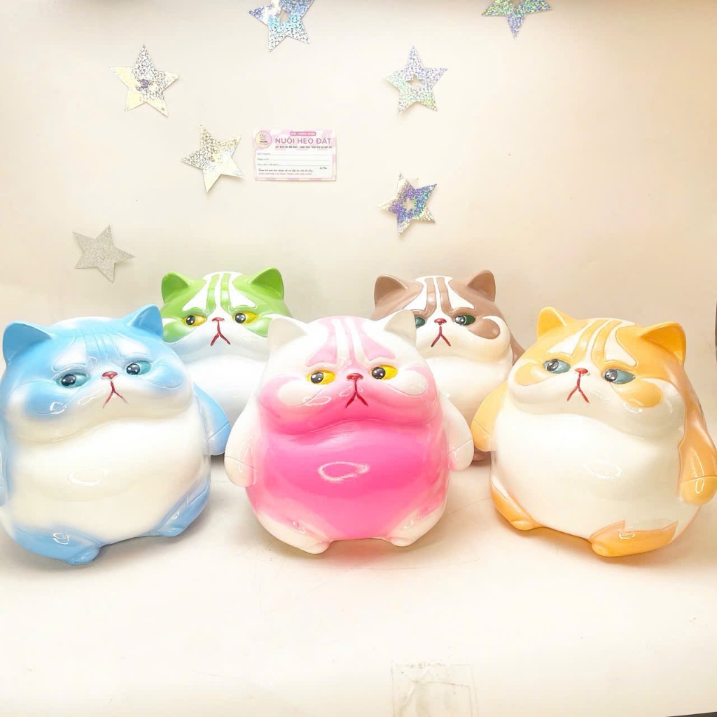 Hecube H092 Heo tiết kiệm ống heo lỗ tròn Cú Mèo Mặt Quạo 21cm