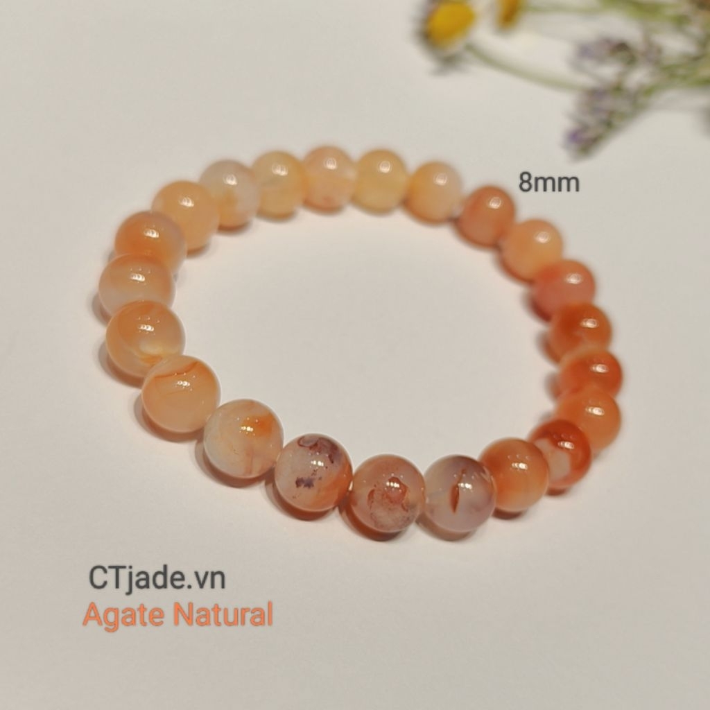 ctjade 2603026 Vòng tay may mắn đá mã não thiên nhiên CTjade