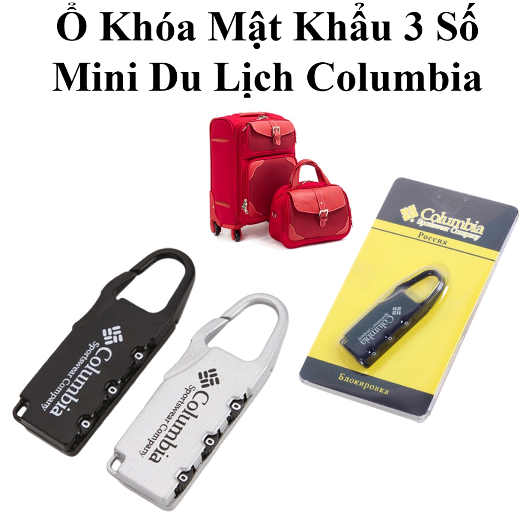 Ổ Khóa Mật Khẩu 3 Số Mini Du Lịch Columbia Tiện Dụng