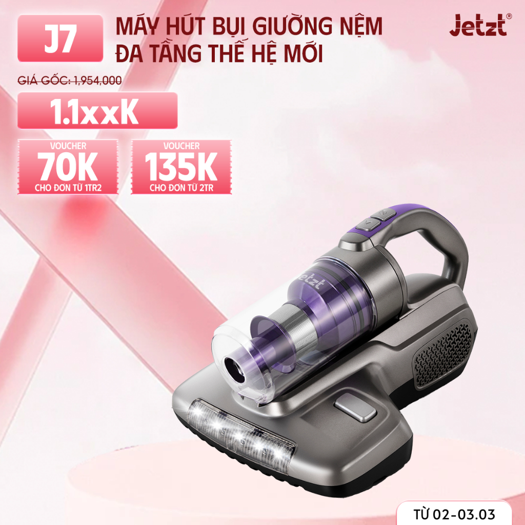 Máy hút bụi giường nệm diệt khuẩn UV JETZT J7