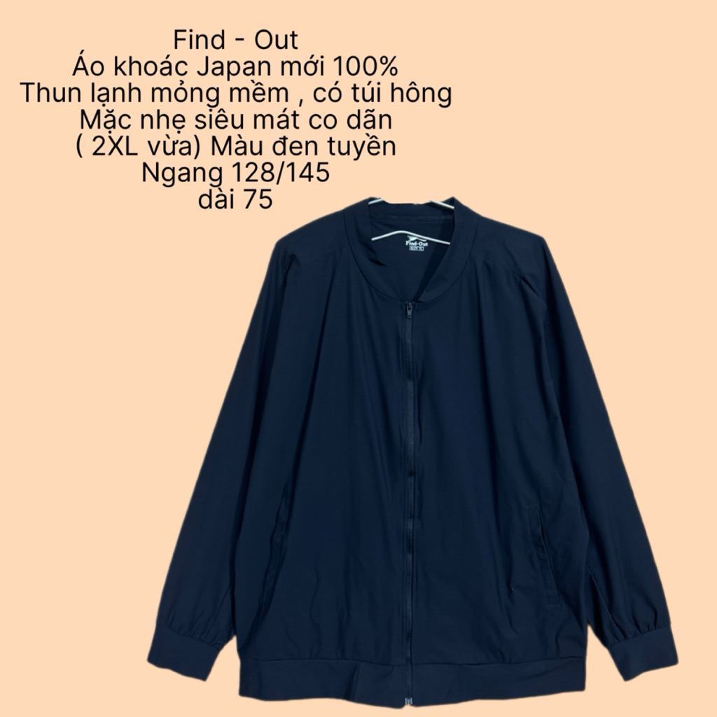 315✅ Áo khoác thung hiệu  Find - Out Japan mặc nhẹ mát co dãn tốt mới 100%
