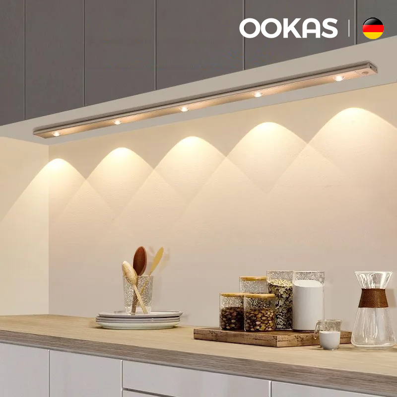 OOKAS Đèn sạc được đèn LED cảm biến chuyển động đèn từ tính đèn học đèn tủ