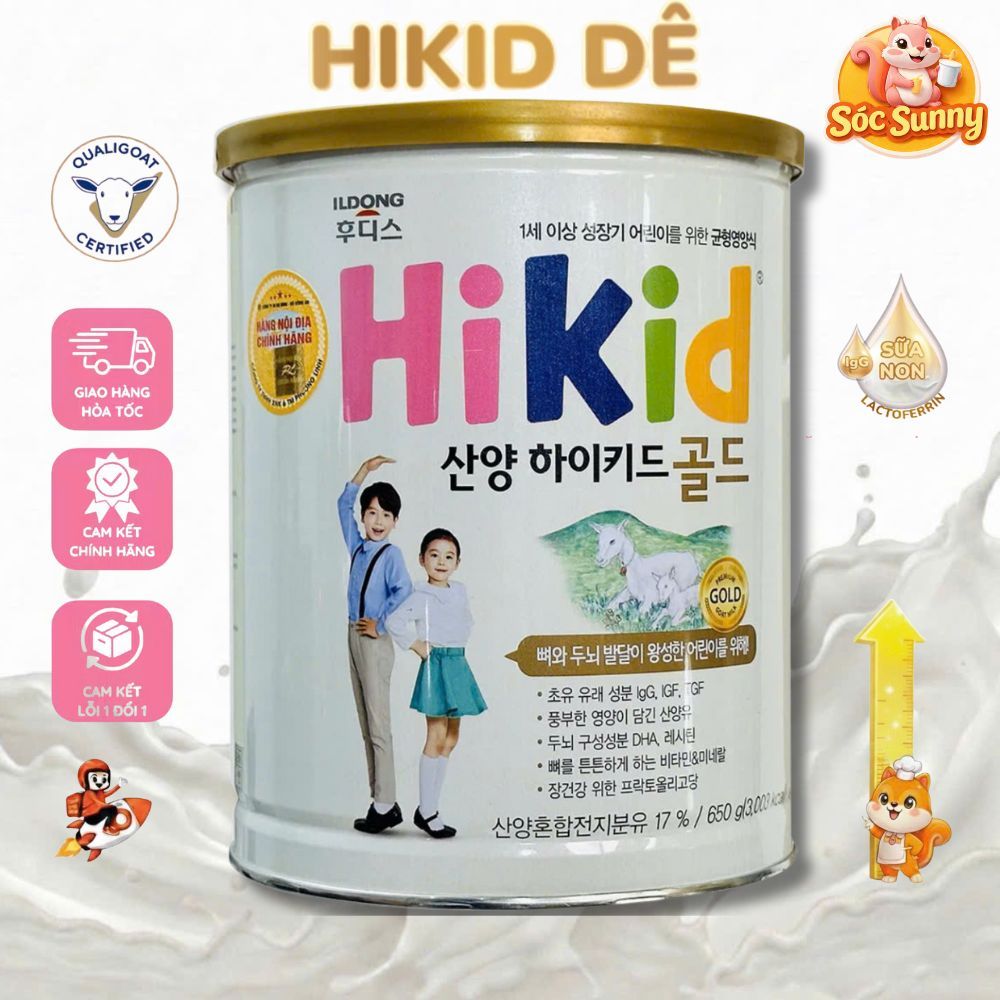 (Chính Hãng) Sữa hikid dê tăng chiều cao lon 650g