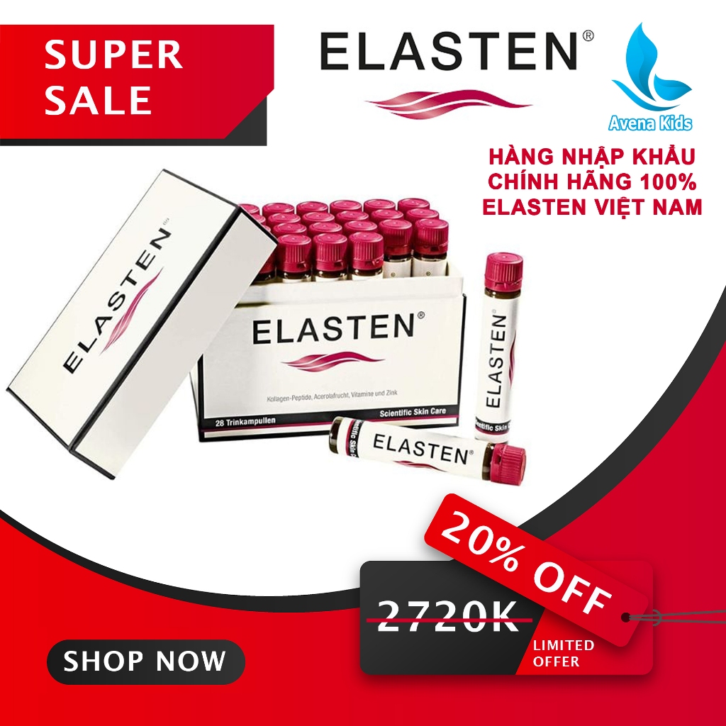 Collagen Elasten 28 Ống x 25ml, Thực phẩm Bảo vệ Sức Khỏe, Nhập Khẩu Chính Hãng  | Avena Kids
