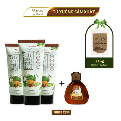 COMBO 3 TẨY LÔNG THẢO DƯỢC + 1 MỠ TRĂN NGUYÊN CHẤT N'STORE
