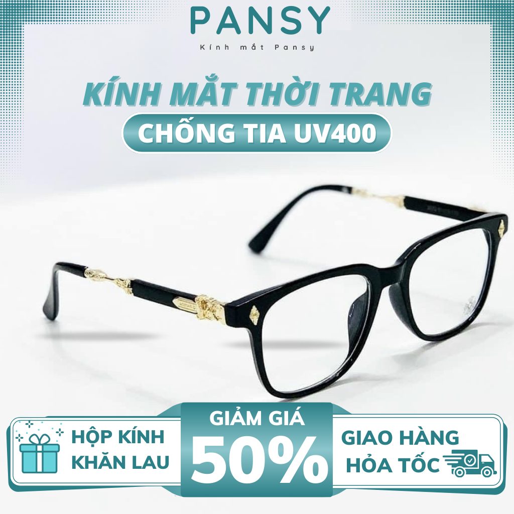 Gọng Kính Cận Nam Nữ CH 2272 Phiên Bản Cao Cấp Phối Kim Loại Sang Trọng Pansy