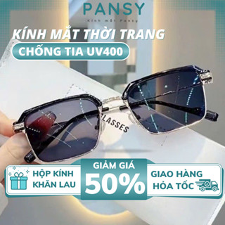 Kính mát vuông nam tròng đổi màu Pansy, Kính thời trang nam nữ phong cách cá tính, thiết kế bền chắc