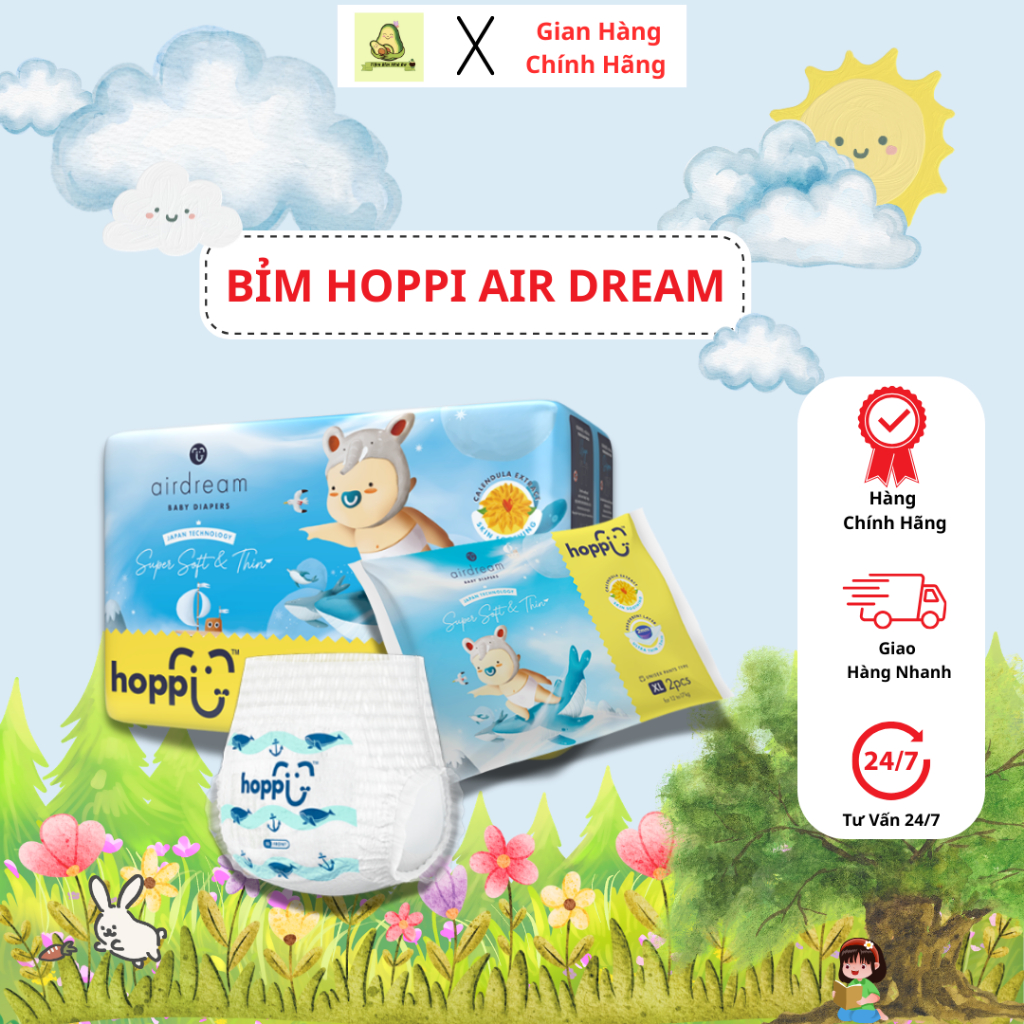 Bỉm Hoppi Air Dream – Chính Hãng, đủ Size Từ NB đến XXL