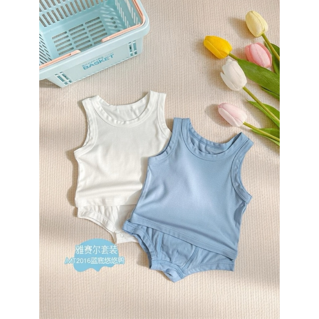 Bộ Đồ Sát Nách Trẻ Em Thun Lạnh Cao Cấp – Set Áo Ba Lỗ & Quần Short Mềm Mát Cho Bé Trai Bé Gái