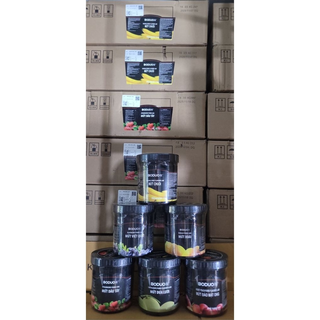 Mứt Sốt Boduo Đủ Vị 1.3kg- Nhiều Loại Mứt Trái Cây - Dùng Cho Trà Sữa-Làm Bánh - Nguyên Liệu Pha Chế
