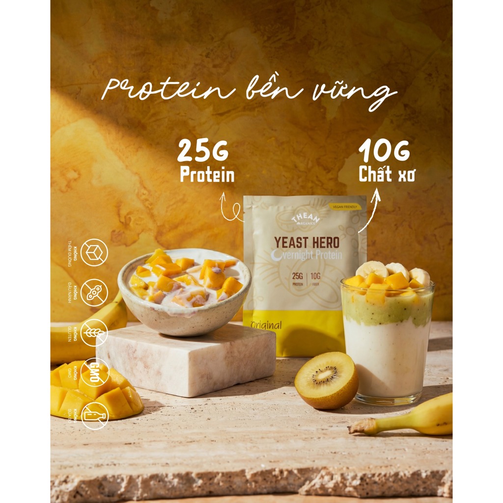 Bột đạm Yeast Hero Overnight Protein Original