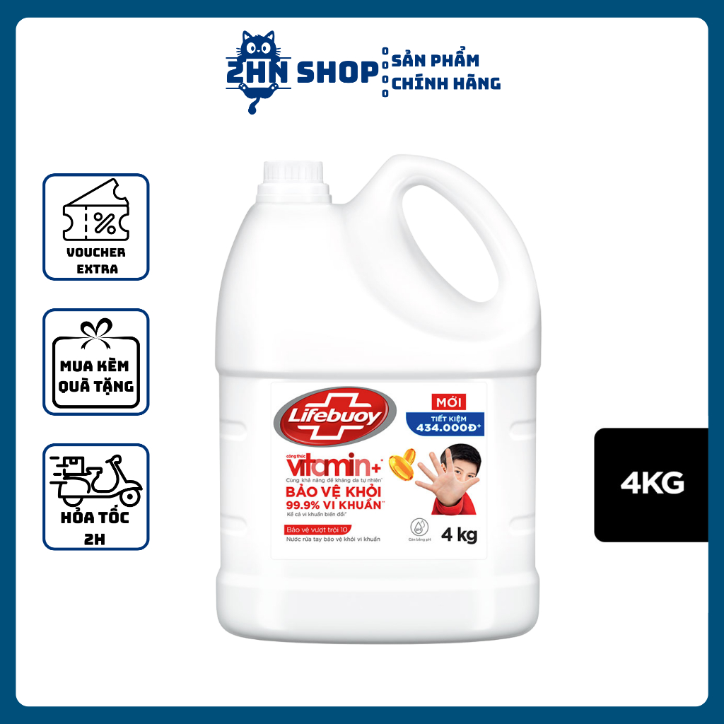 Nước Rửa Tay Lifebuoy Can 4KG Siêu Tiết Kiệm