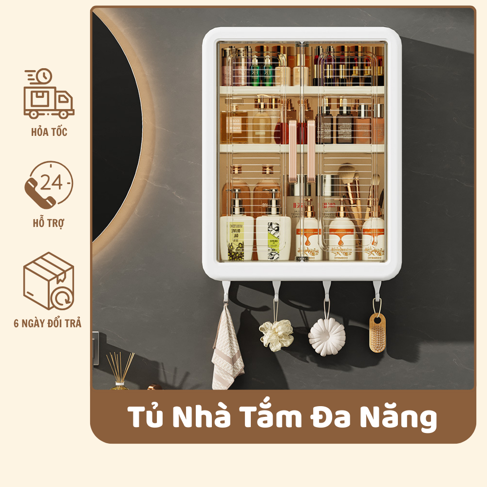 [SIÊU RẺ] Tủ Nhà Tắm, Tủ Đựng Mỹ Phẩm Đa Năng 3 Tầng Cao Cấp, Đồ Cá Nhân Chống Nước Tiện Lợi - MN014