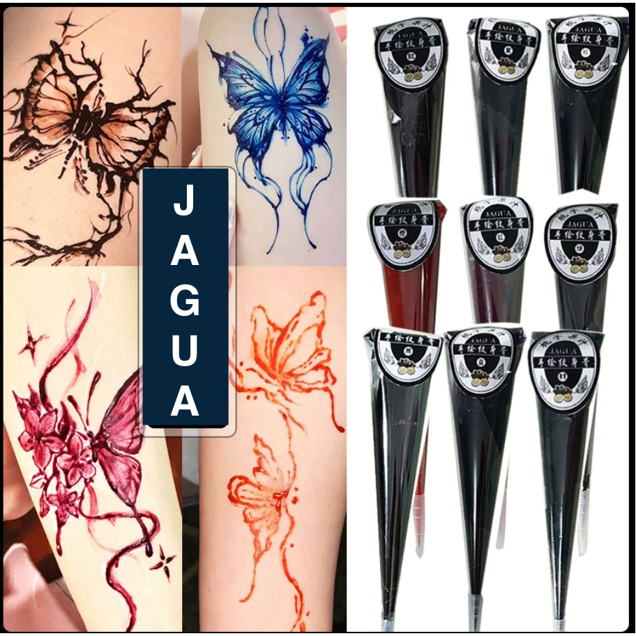 Mực Vẽ Henna Jagua nhiều màu Ấn Độ Bền Màu Thành Phần Từ Thiên Nhiên An Toàn