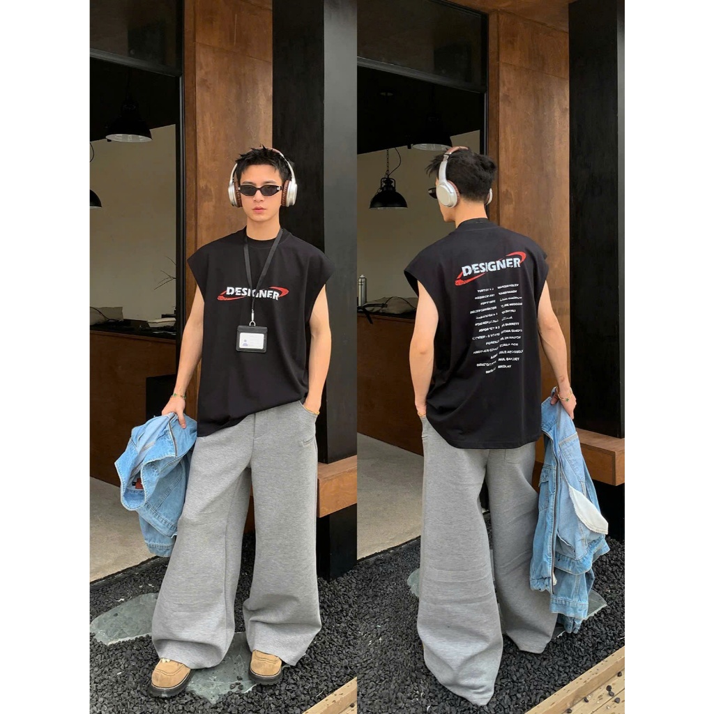 Áo Thun Nam Tanktop Mùa Hè Thể Thao DESIGNER Form Rộng Style Hàn