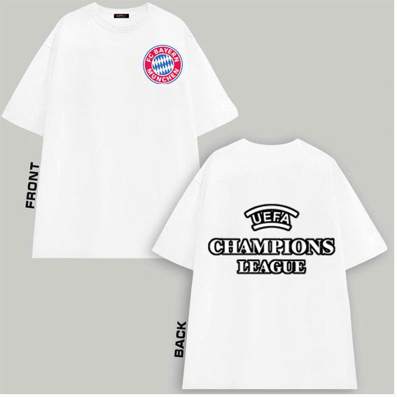 Áo Bayern München , áo thun tay lửng form rộng champions league - áo thun Bayern München in theo yêu