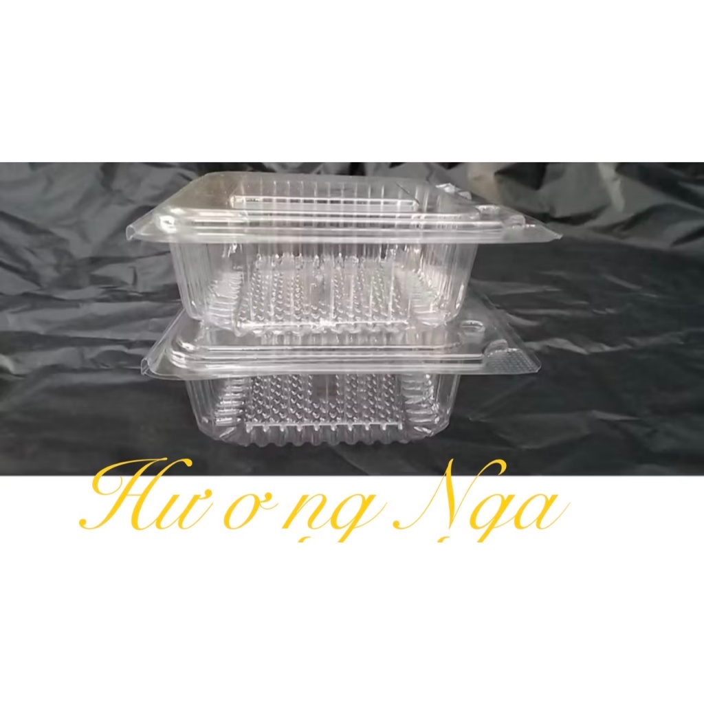 lốc 100 cái hộp nhựa pet h52 bằng có nút gài tiện dụng_ hương nga