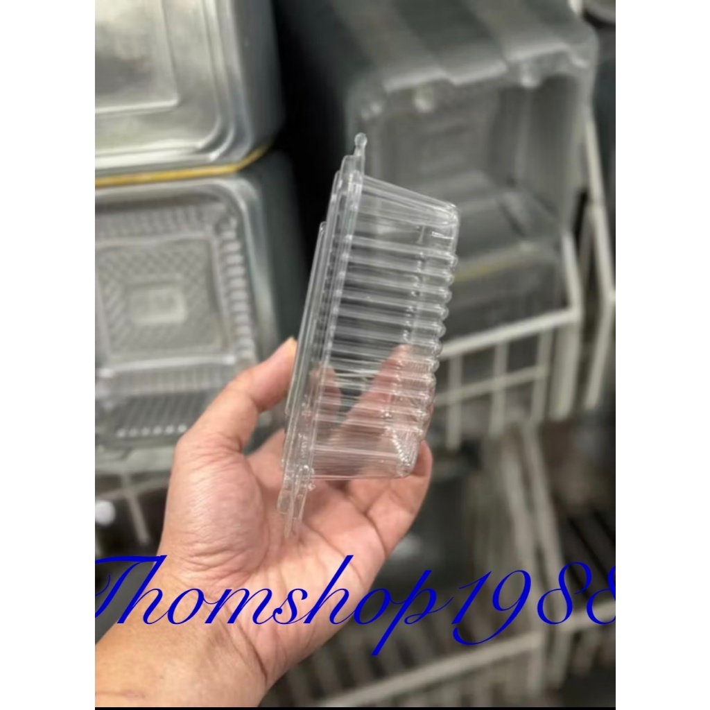 lốc 100 cái hộp nhựa pet h52 bằng có nút gài tiện dụng_ thomshop1988