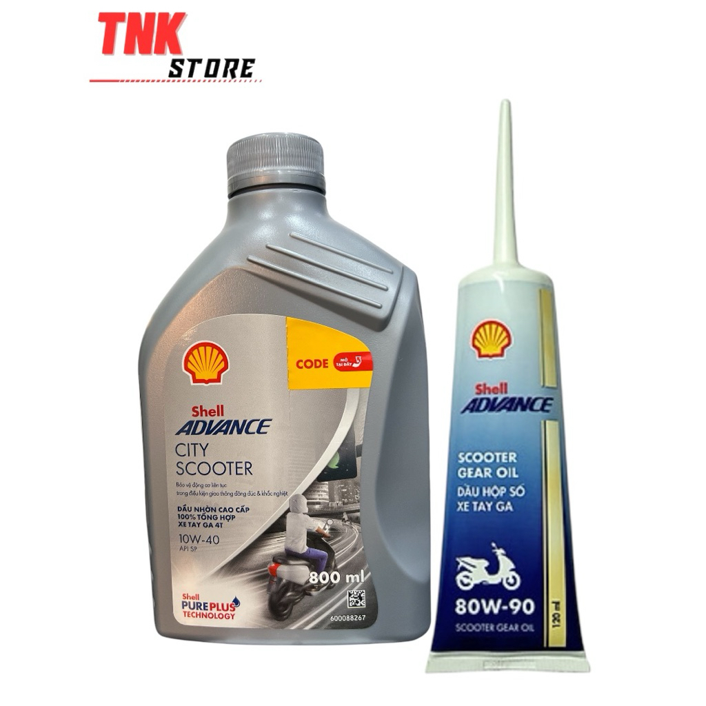 Nhớt Xe Tay Ga Shell City Scooter 10W40 800ML + Láp Shell