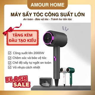 Máy Sấy Tóc Mini Công Suất Lớn Tạo Kiểu Với 2 Chiều Nóng Lạnh, Máy Sấy Phạm Thoại Có Ánh Sáng Tím