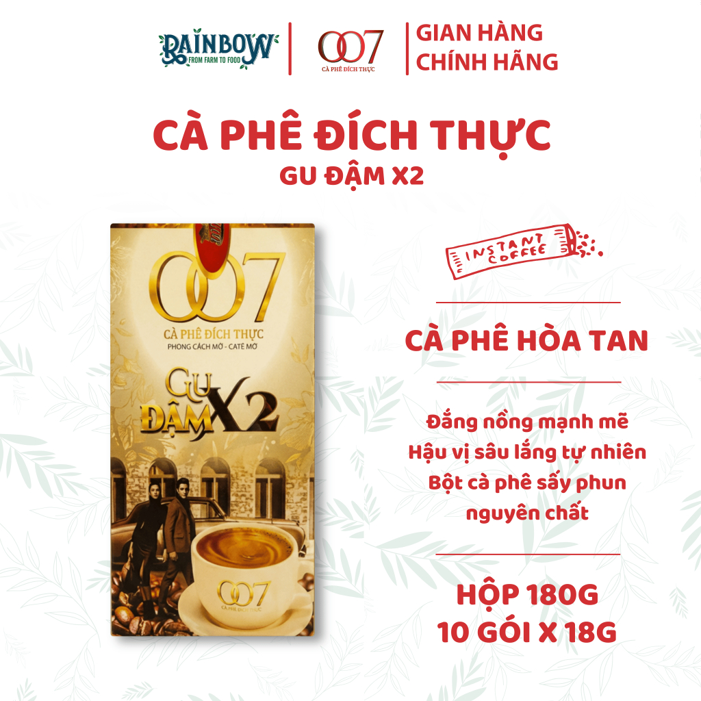 LION CAFE - Cà phê hòa tan 3in1 - 007 - Gu đậm X2 - Hộp 180g (10 gói x 18g)