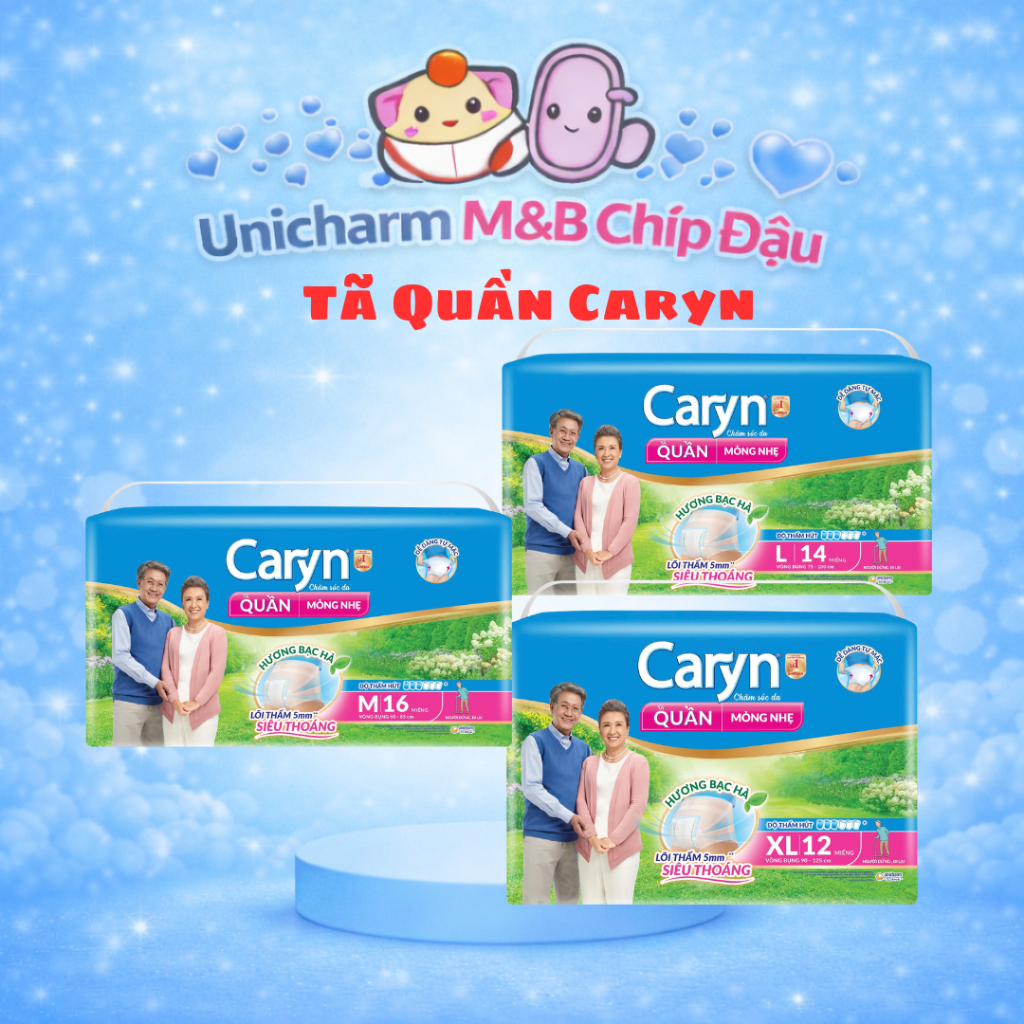 Tã Quần Caryn M16/L14/XL12. Hàng Chính hãng