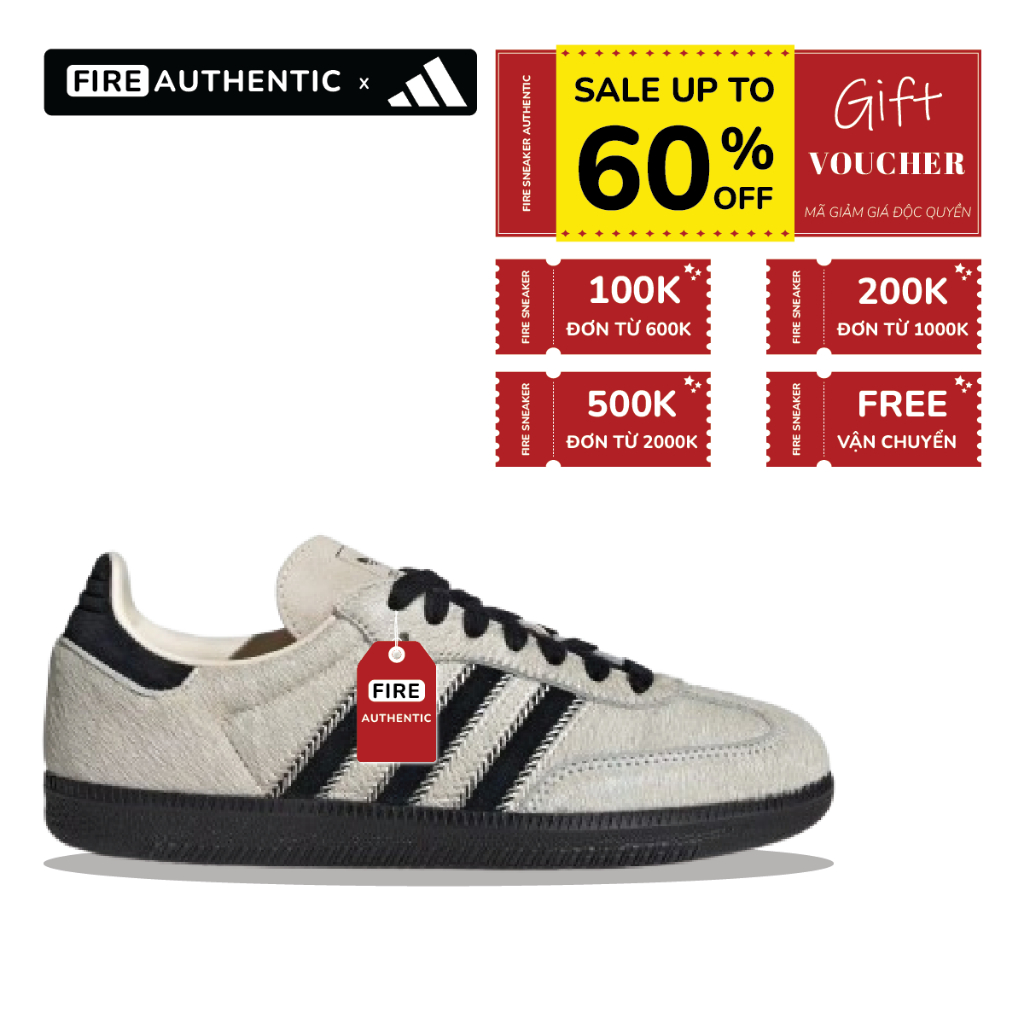 | Fire Authentic | Giày sneaker adidas Samba OG ‘Wonder White Black Pony’