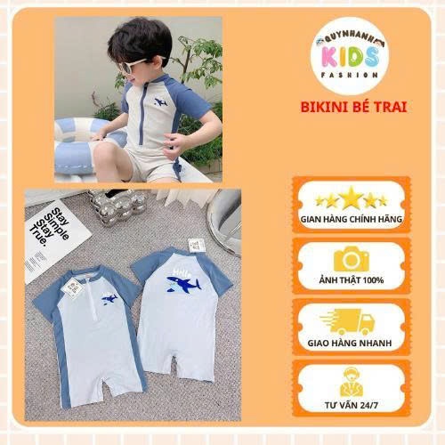 QAKIDS B021 Đồ bơi cho bé trai (10-28kg) họa tiết cá