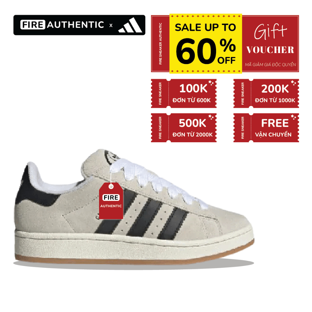 | Fire Authentic | Giày sneaker adidas Campus 00s 'Cream Black Gum'