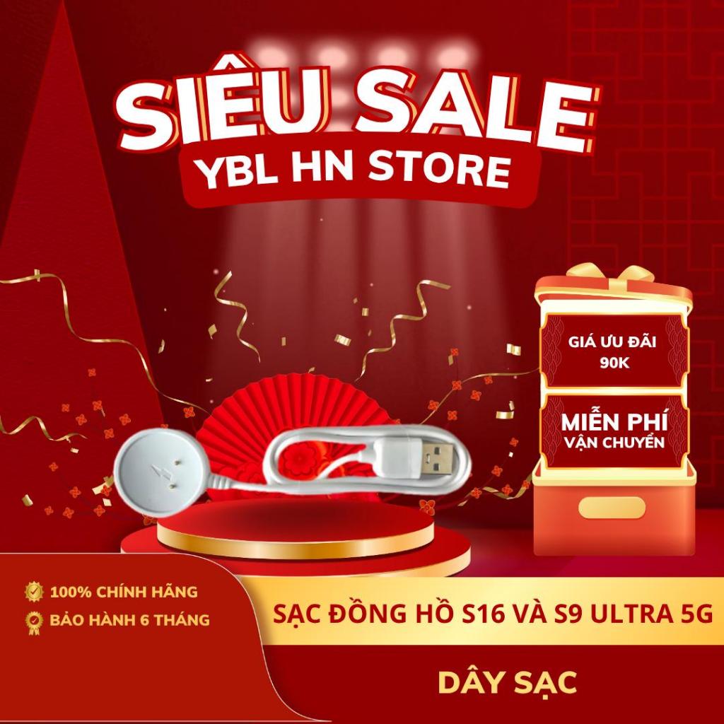 Cáp Sạc Đồng Hồ S9 Ultra 5G và S16, cổng sạc USB đầu sạc tròn 2 chân kim, bảo hành 6 tháng, hỗ trợ s