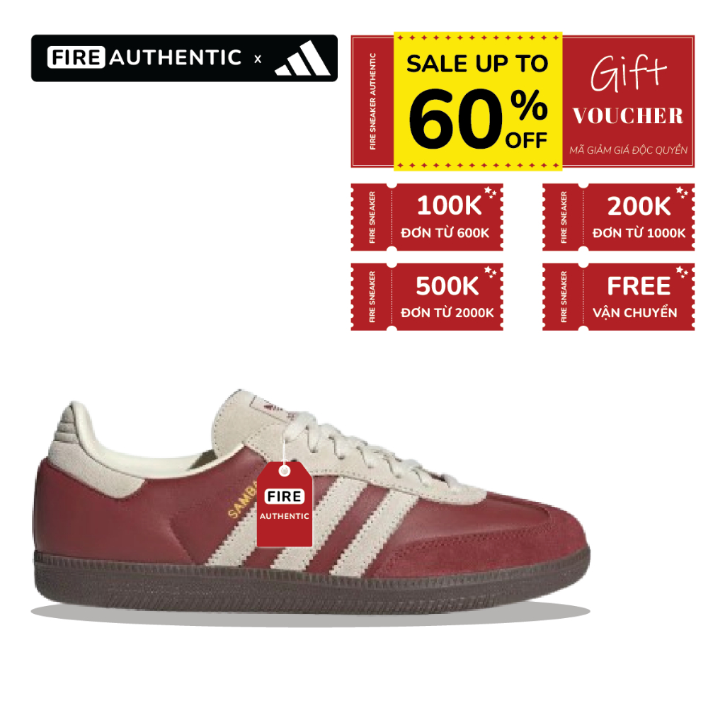 | Fire Authentic | Giày sneaker adidas Samba OG Preloved Ruby Cream White