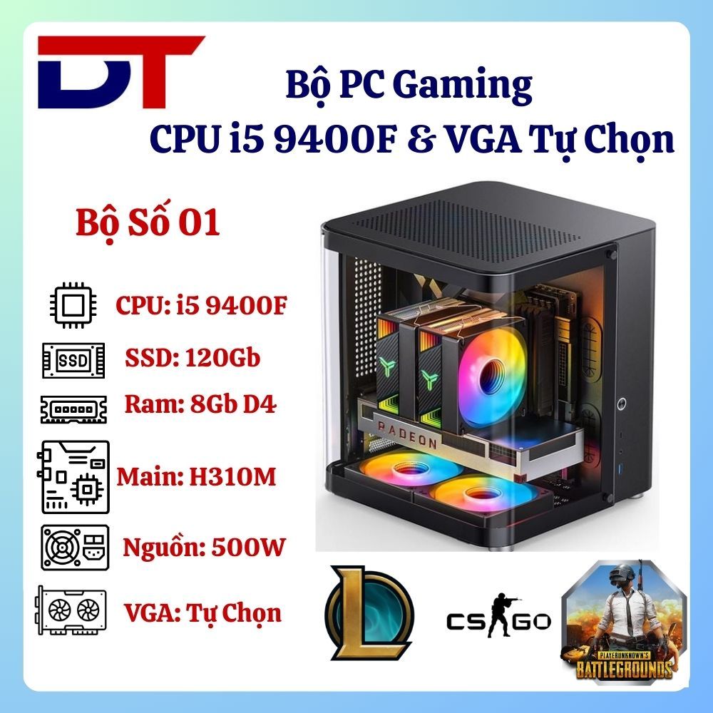 Bộ Máy Tính Chiến Game Tầm Trung Siêu Quốc Dân CPU i5 9400F | Ram 16GB | MAIn B360 | VGA tự chọn