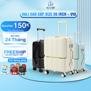 Vali Size 20 ABS+PC Khóa Số Bánh Xe 360 Tay Kéo Nhôm Vali Xách Tay Có Cổng USB Chống Va Đập - V10