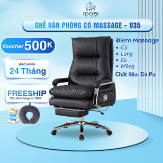 Ghế Văn Phòng ID-V35 Ghế Giám Đốc massage 7 chế độ Ghế Xoay Văn Phòng bọc da PU êm ái