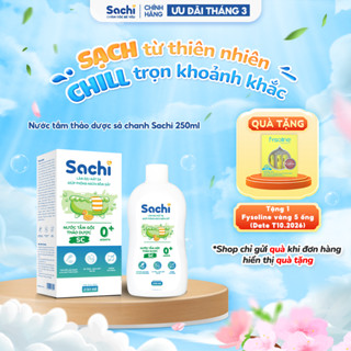 Nước Tắm Gội Thảo Dược Sachi hương Sả Chanh 250ml Thảo Dược Tự Nhiên Làm Dịu Mát Da, Ngừa Rôm Sảy Cho Bé Từ Sơ Sinh