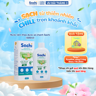 Nước Tắm Gội Thảo Dược Cho Bé Sachi 500ml Hỗ Trợ Làm Sạch Ngăn Ngừa Rôm Sảy, Mẩn Ngứa Và Mảng Bám Da Đầu, Giữ Ấm Cơ Thể