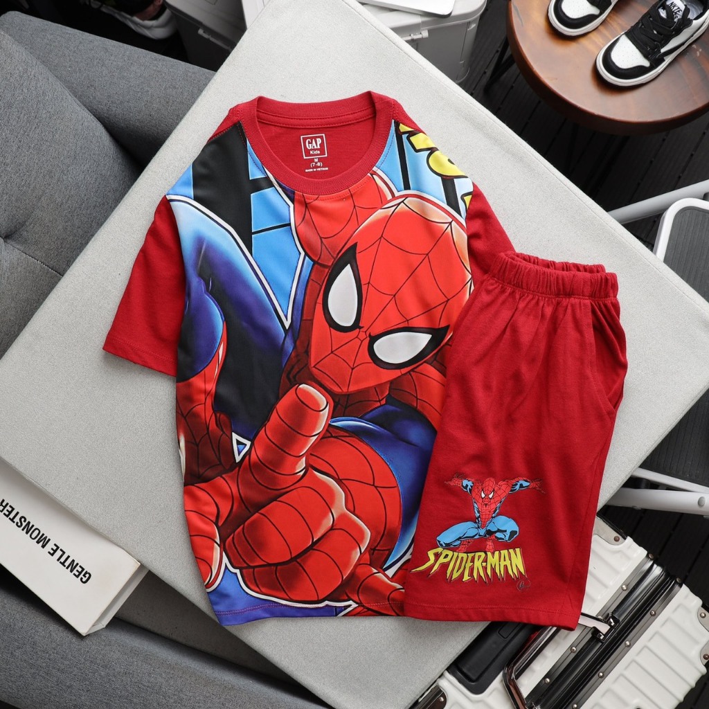 Bộ thun cộc tay bé trai Hozzy size đại 23-58kg chất vải xuất dư 100% cotton mềm mát thấm mồ hôi