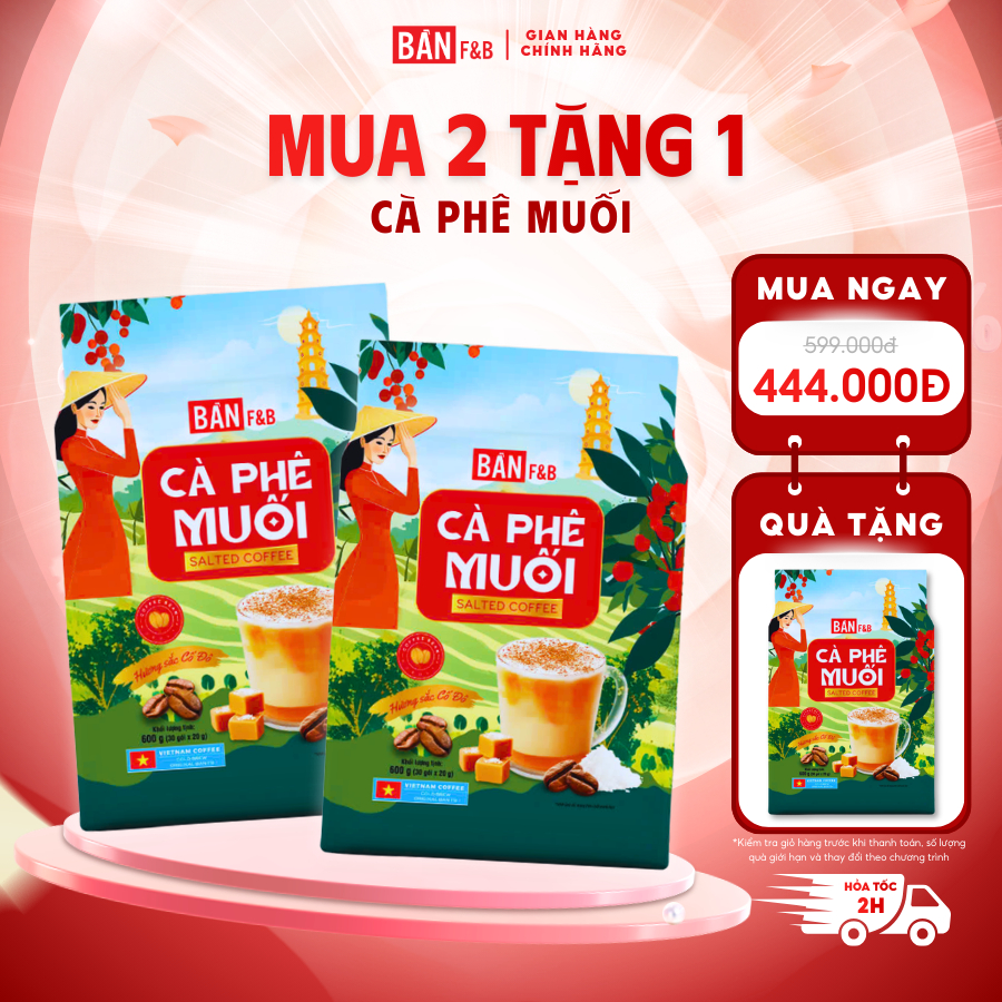 [MUA 2 TẶNG 1] Cà Phê Muối Hương Sắc Cố Đô, Cafe Hòa Tan, Vị Đậm Đà Chuẩn Hương Huế - Bản F&B