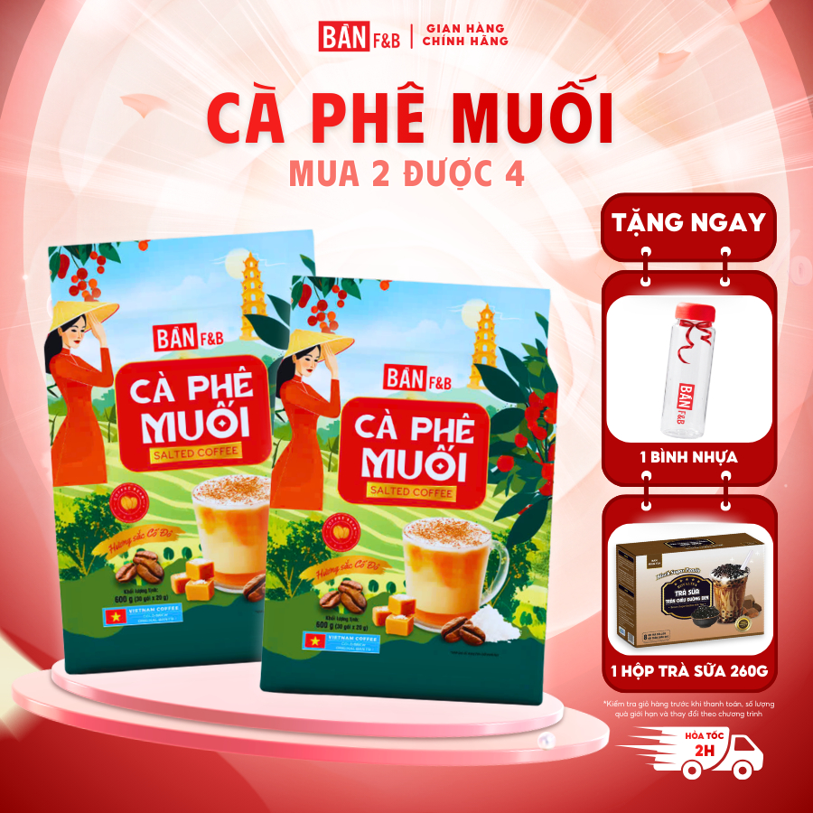 [Mua 2 Tặng 2] Cà Phê Muối,  Cà phê Chồn, Cà phê 3in1, Latte Sầu Riêng, Latte Dừa Vị Đậm Đà - Bản F&