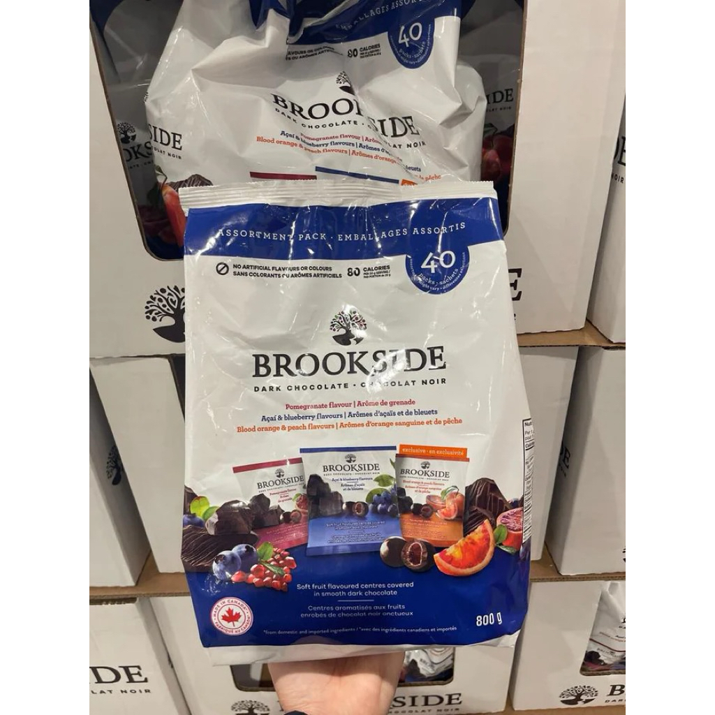 🍫🫐🍑TÚI 20 GÓI SOCOLA ĐẮNG BỌC TRÁI CÂY MIX 2 VỊ VIỆT QUẤT & LỰU CỦA MỸ BROOKSIDE DARK CHOCOLATE 20 I