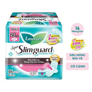 Băng vệ sinh laurier super slimguard 25cm có cánh gói 8 miếng - 16 miếng