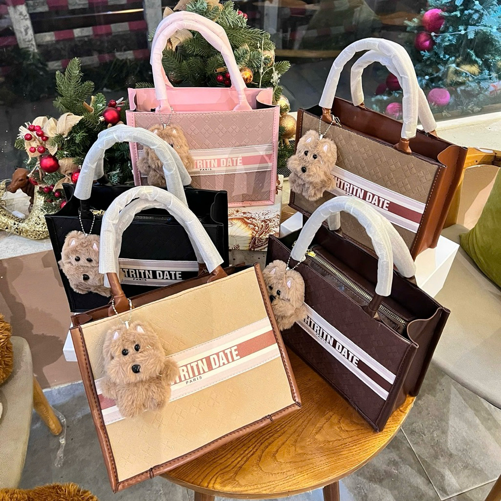 Túi công sở, túi tote cầm tay đủ 3 size 26, 35, 41cm (kèm gấu) đi chơi đi du lịch tiện dụng
