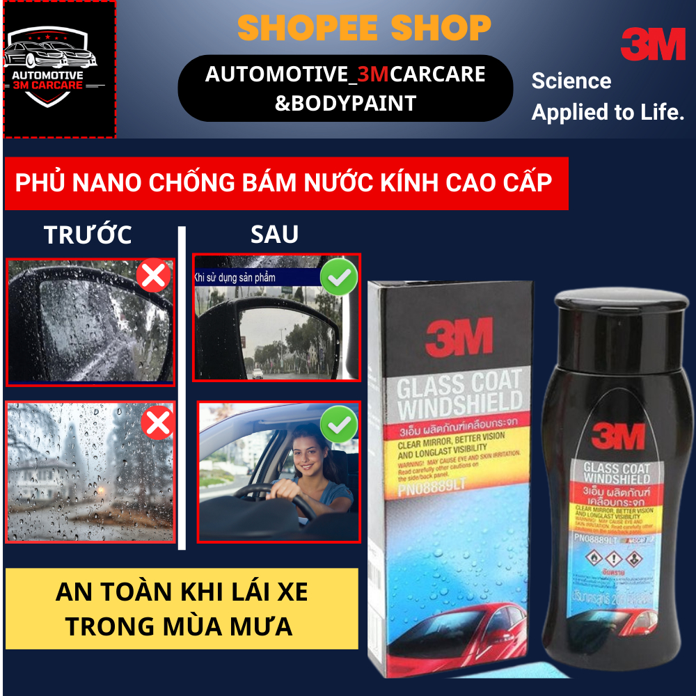 Nano chống bám nước kính Ô TÔ CAO CẤP - 𝟑𝐌 𝐆𝐋𝐀𝐒𝐒 𝐂𝐎𝐀𝐓 𝐖𝐈𝐍𝐃𝐒𝐇𝐈𝐄𝐋𝐃 𝟎𝟖𝟖𝟖𝟗𝐋𝐓 .