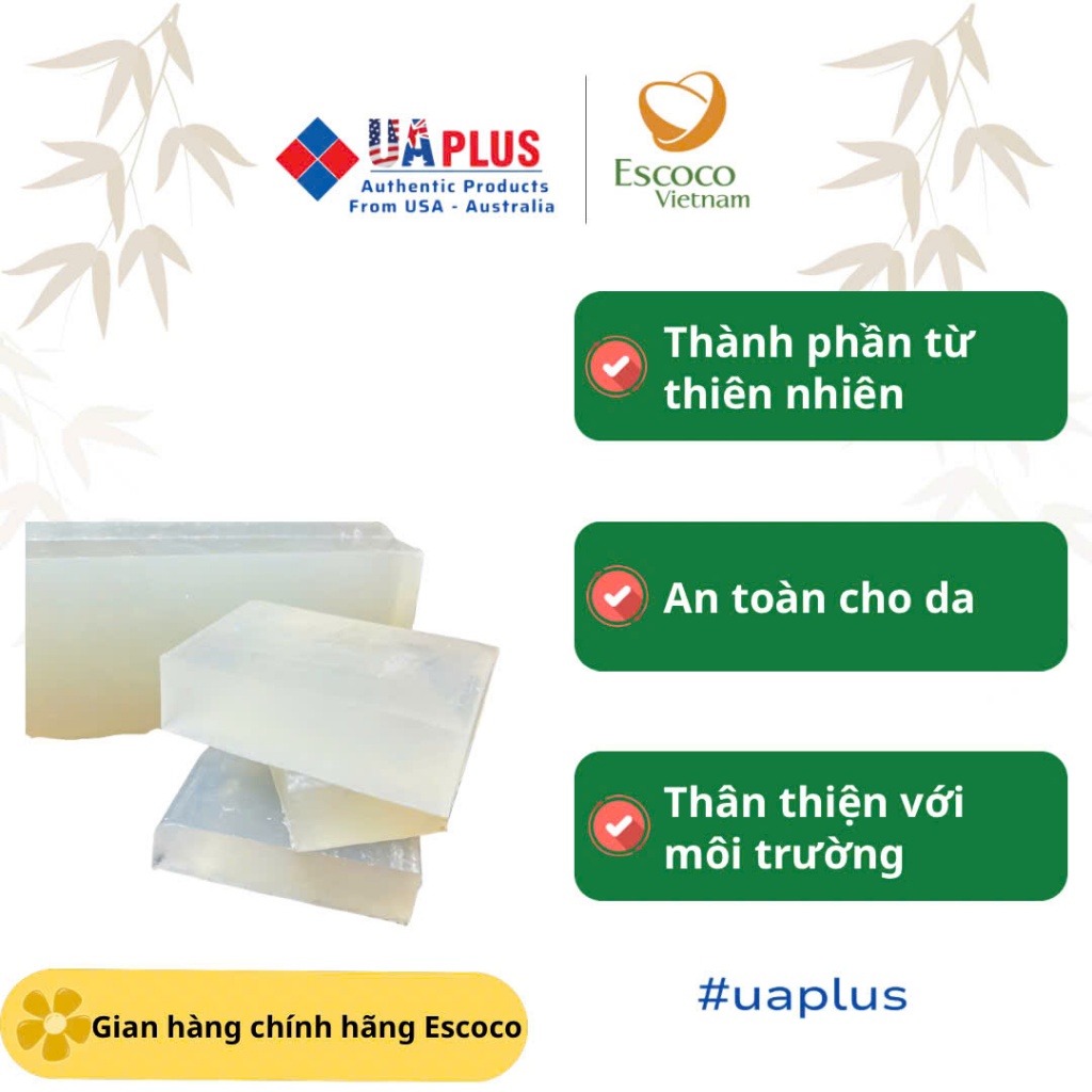 1kg Phôi Xà Phòng Trong Escoco, Phôi Xà Bông glycerin trong